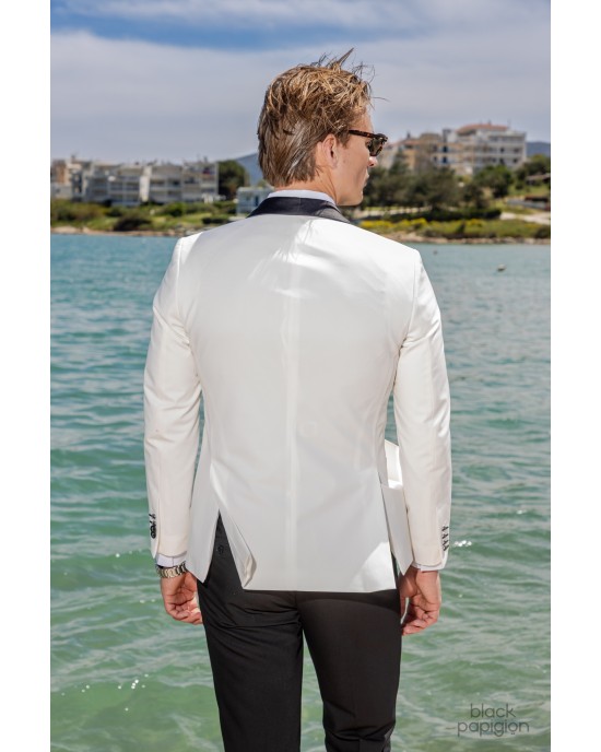 Κοστούμι 19V69 Italia Versace Abbigliamento Bruno Rolex άσπρο SLIM FIT