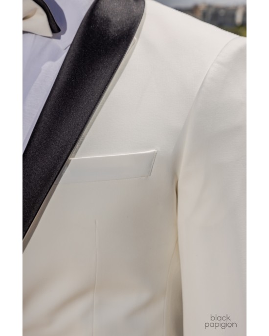 Κοστούμι 19V69 Italia Versace Abbigliamento Bruno Rolex άσπρο SLIM FIT