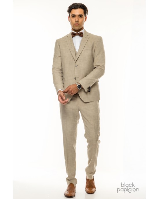 Κοστούμι Artisti Italiani μπεζ SLIM FIT