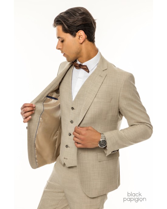 Κοστούμι Artisti Italiani μπεζ SLIM FIT