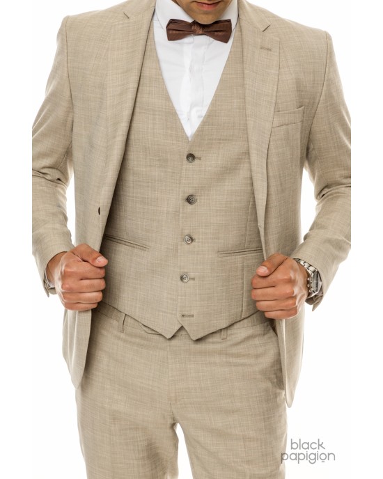 Κοστούμι Artisti Italiani μπεζ SLIM FIT
