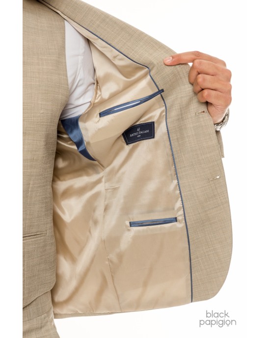 Κοστούμι Artisti Italiani μπεζ SLIM FIT