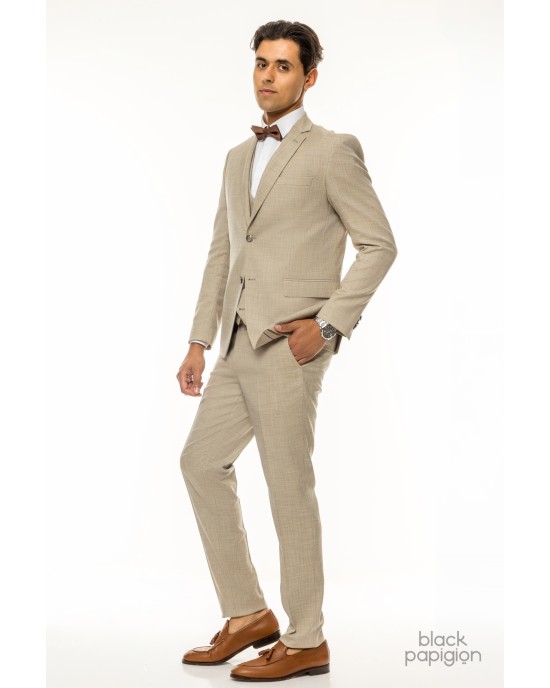 Κοστούμι Artisti Italiani μπεζ SLIM FIT