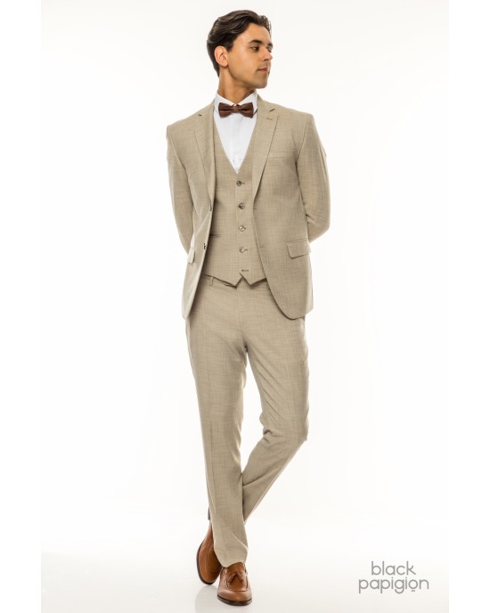 Κοστούμι Artisti Italiani μπεζ SLIM FIT