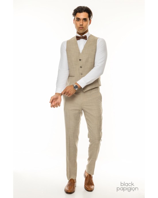 Κοστούμι Artisti Italiani μπεζ SLIM FIT