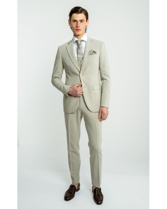 Κοστούμι Lexton μπεζ SLIM FIT