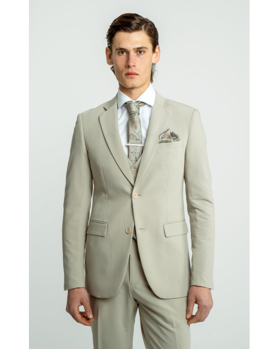 Κοστούμι Lexton μπεζ SLIM FIT