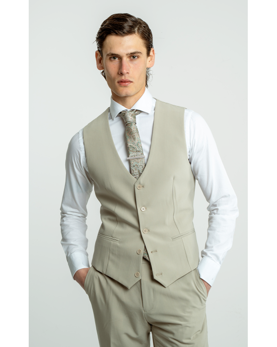 Κοστούμι Lexton μπεζ SLIM FIT