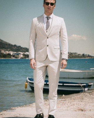 Κοστούμι 19V69 Italia Versace Abbigliamento Galileo μπεζ