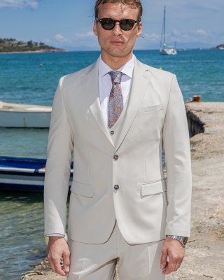 Κοστούμι 19V69 Italia Versace Abbigliamento Galileo μπεζ