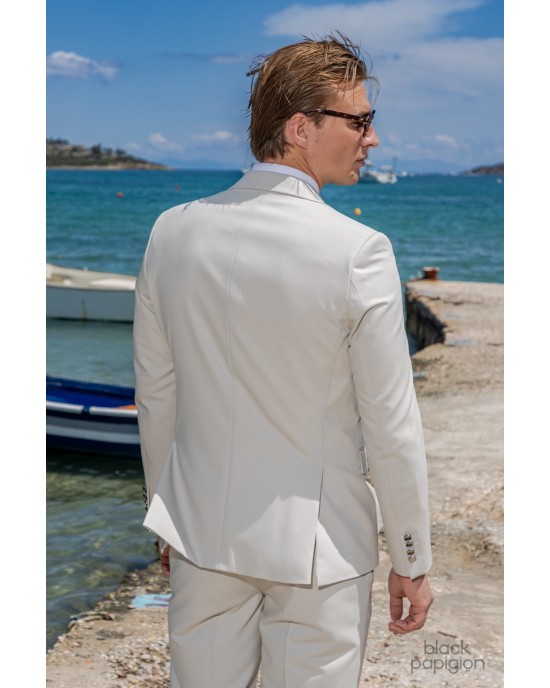 Κοστούμι 19V69 Italia Versace Abbigliamento Galileo μπεζ SLIM FIT