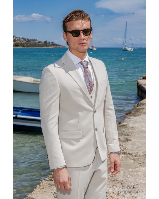 Κοστούμι 19V69 Italia Versace Abbigliamento Galileo μπεζ SLIM FIT