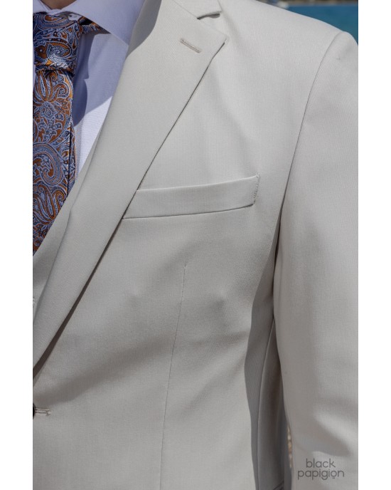 Κοστούμι 19V69 Italia Versace Abbigliamento Galileo μπεζ SLIM FIT