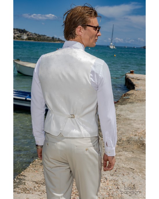 Κοστούμι 19V69 Italia Versace Abbigliamento Galileo μπεζ SLIM FIT