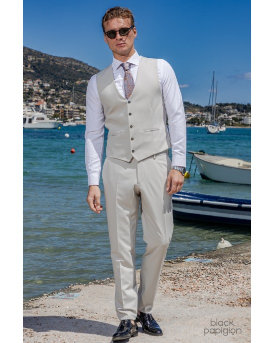 Κοστούμι 19V69 Italia Versace Abbigliamento Galileo μπεζ SLIM FIT