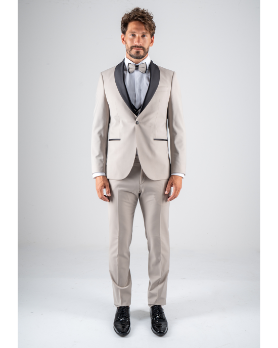Κοστούμι 19V69 Italia Versace Abbigliamento Bruno Wool μπεζ SLIM FIT