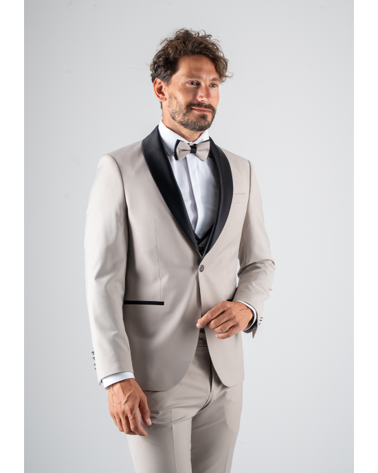 Κοστούμι 19V69 Italia Versace Abbigliamento Bruno Wool μπεζ SLIM FIT