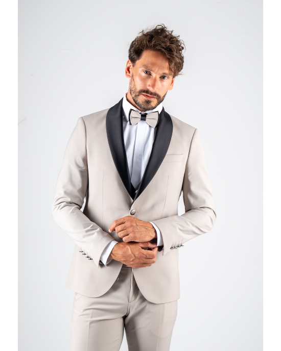 Κοστούμι 19V69 Italia Versace Abbigliamento Bruno Wool μπεζ SLIM FIT
