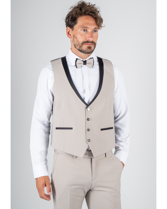 Κοστούμι 19V69 Italia Versace Abbigliamento Bruno Wool μπεζ SLIM FIT