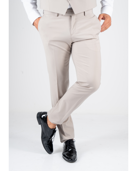 Κοστούμι 19V69 Italia Versace Abbigliamento Bruno Wool μπεζ SLIM FIT