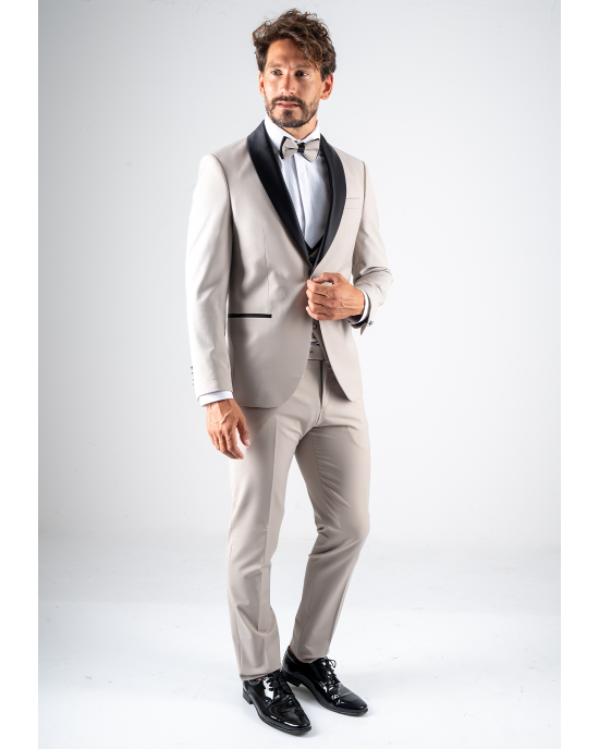 Κοστούμι 19V69 Italia Versace Abbigliamento Bruno Wool μπεζ SLIM FIT