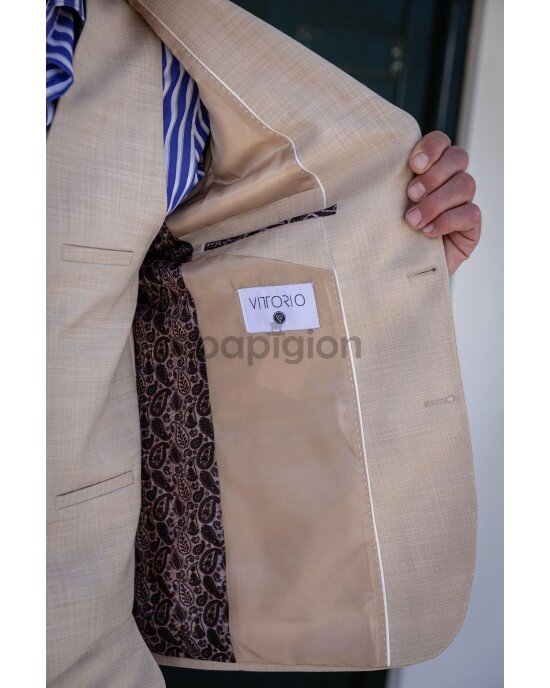 Κοστούμι Vittorio Ponte μπεζ SLIM FIT