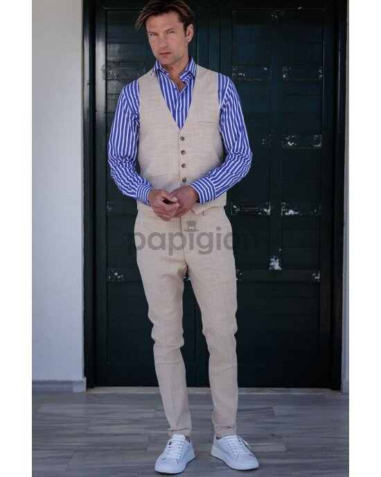 Κοστούμι Vittorio Ponte μπεζ SLIM FIT