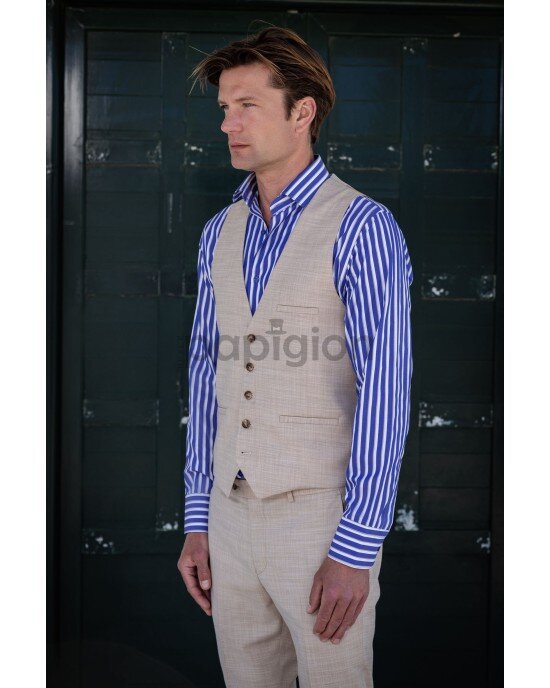 Κοστούμι Vittorio Ponte μπεζ SLIM FIT