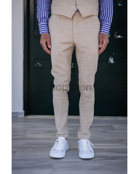 Κοστούμι Vittorio Ponte μπεζ SLIM FIT
