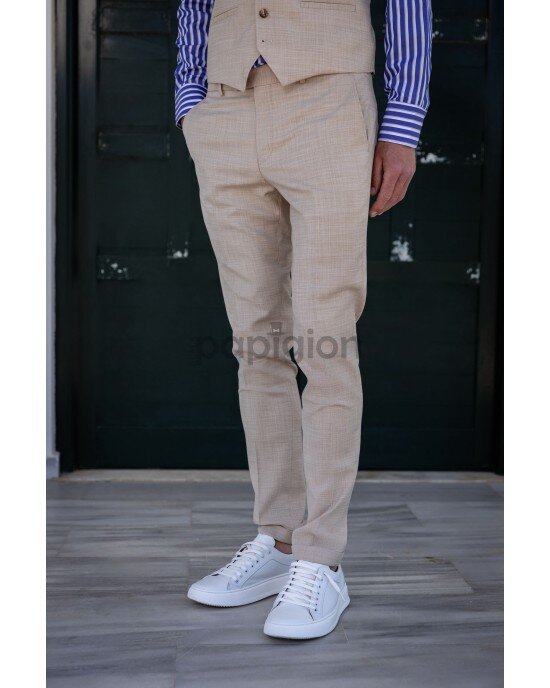 Κοστούμι Vittorio Ponte μπεζ SLIM FIT