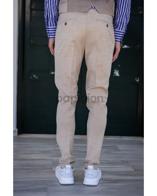 Κοστούμι Vittorio Ponte μπεζ SLIM FIT