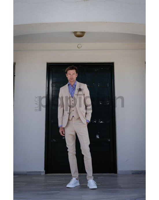 Κοστούμι Vittorio Ponte μπεζ SLIM FIT