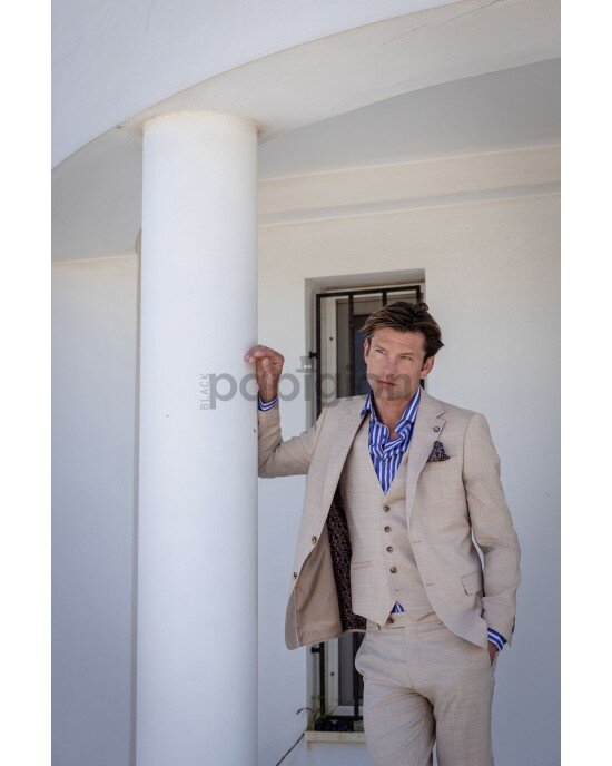 Κοστούμι Vittorio Ponte μπεζ SLIM FIT