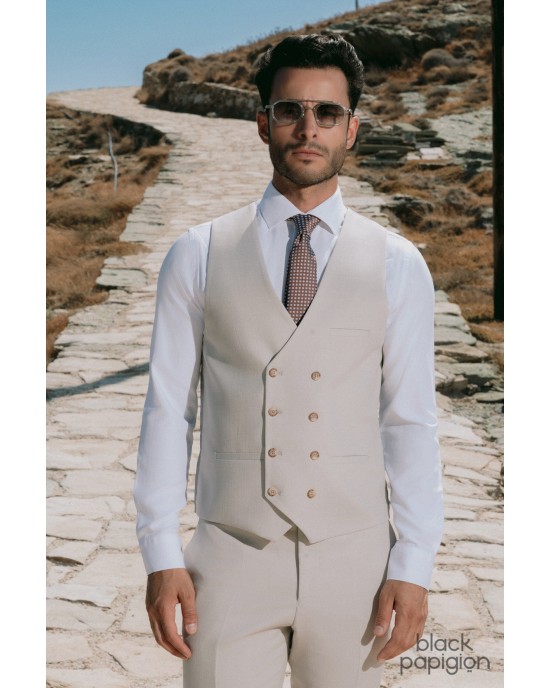 Κοστούμι Black Papigion μπεζ SLIM FIT
