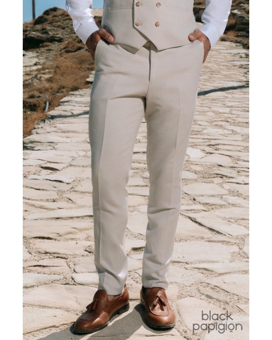 Κοστούμι Black Papigion μπεζ SLIM FIT