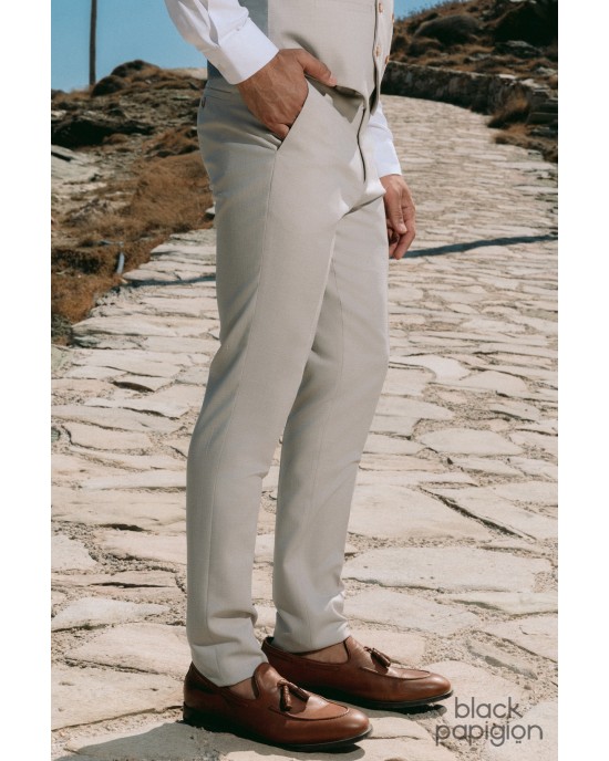 Κοστούμι Black Papigion μπεζ SLIM FIT