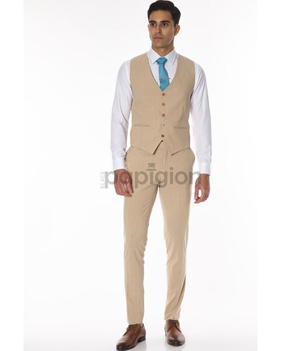 Κοστούμι Dezign μπεζ SLIM FIT Κοστούμι Dezign μπεζ SLIM FIT