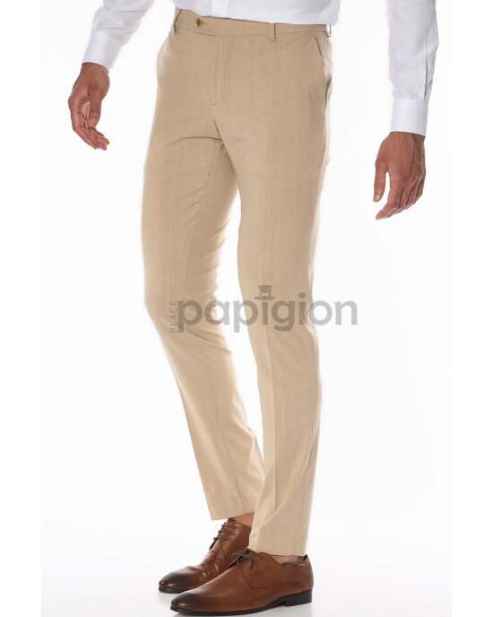 Κοστούμι Dezign μπεζ SLIM FIT Κοστούμι Dezign μπεζ SLIM FIT