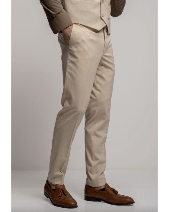 Κοστούμι Black Papigion Treviso Wool μπεζ SLIM FIT