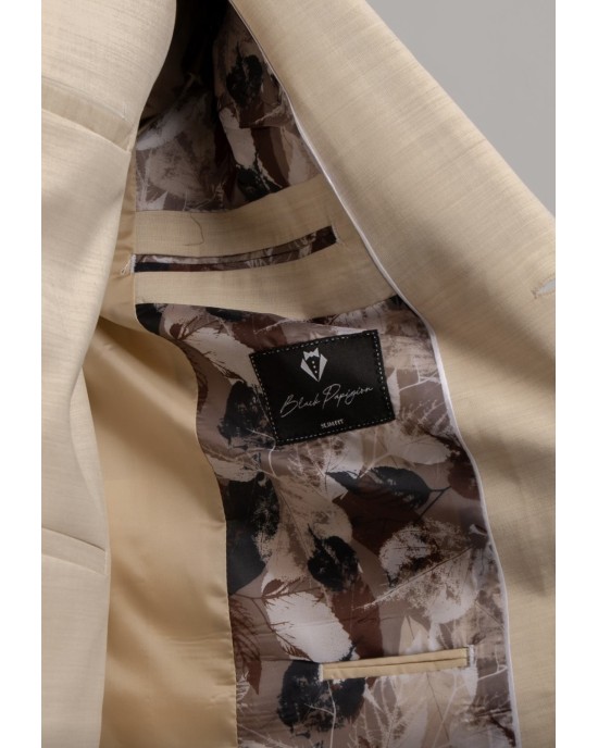 Κοστούμι Black Papigion Treviso Wool μπεζ SLIM FIT