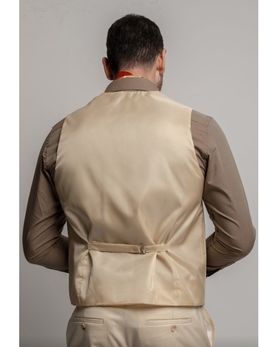 Κοστούμι Black Papigion Treviso Wool μπεζ SLIM FIT