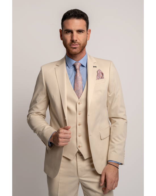 Κοστούμι Black Papigion Napoli μπεζ SLIM FIT