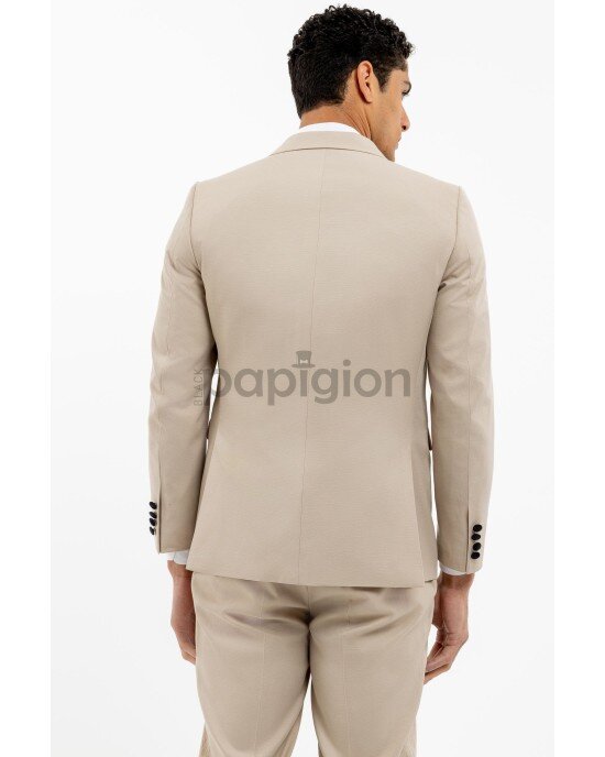 Κοστούμι Dezign μπεζ SLIM FIT