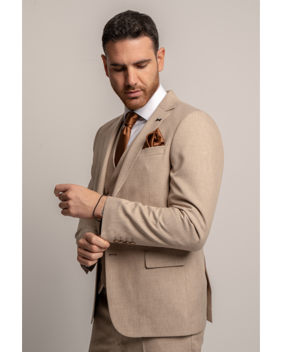 Κοστούμι Black Papigion Tredino μπεζ SLIM FIT