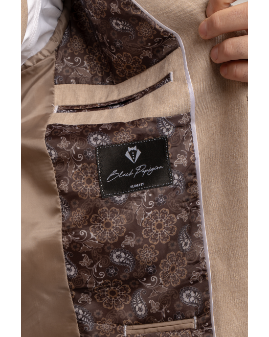 Κοστούμι Black Papigion Tredino μπεζ SLIM FIT