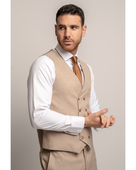 Κοστούμι Black Papigion Tredino μπεζ SLIM FIT