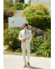 Κοστούμι Black Papigion Amalfi Λινό μπεζ SLIM FIT