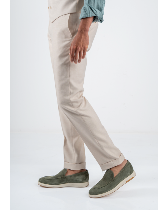 Κοστούμι Black Papigion Amalfi Λινό μπεζ SLIM FIT