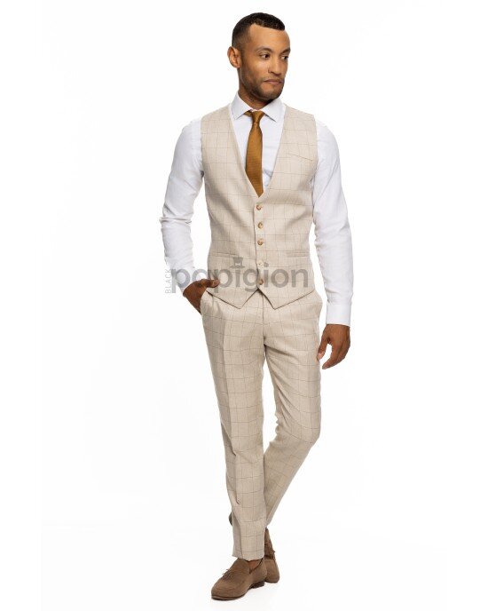 Κοστούμι Dezign μπεζ SLIM FIT
