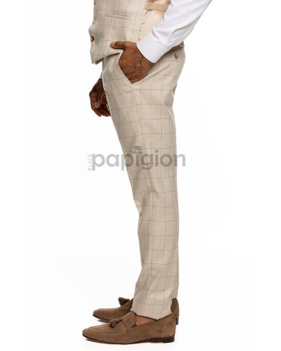 Κοστούμι Dezign μπεζ SLIM FIT